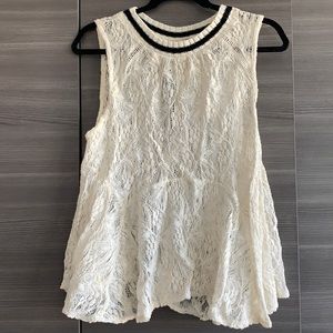 Free People Lace Tank With Keyhole in the back
